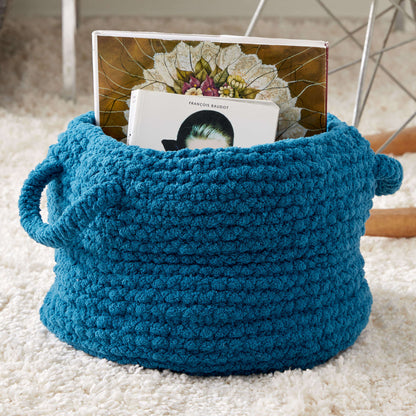 Bernat Garter Knit Basket Knit Basket made in Bernat Blanket Extra yarn