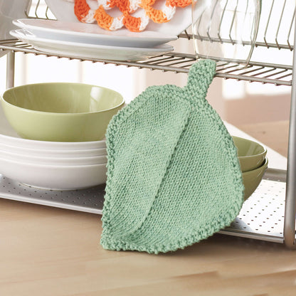 Bernat Knit Garden Leaf Dishcloth Knit Dishcloth made in Bernat Handicrafter Cotton yarn