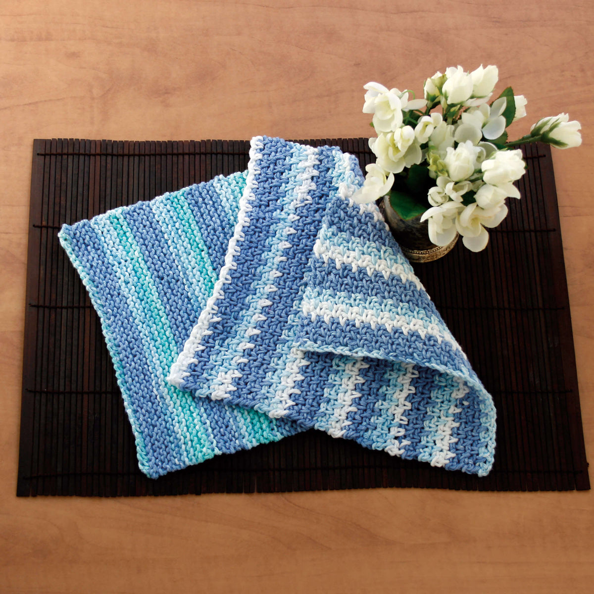 Knit Dishcloth made in Bernat Handicrafter Cotton yarn