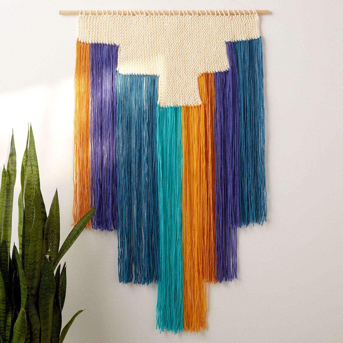 Knit Wall Hanging made in Bernat Softee Chunky yarn