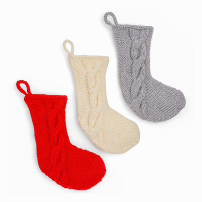 Bernat Knit Cabled Stocking Knit Stocking made in Bernat Softee Chunky yarn
