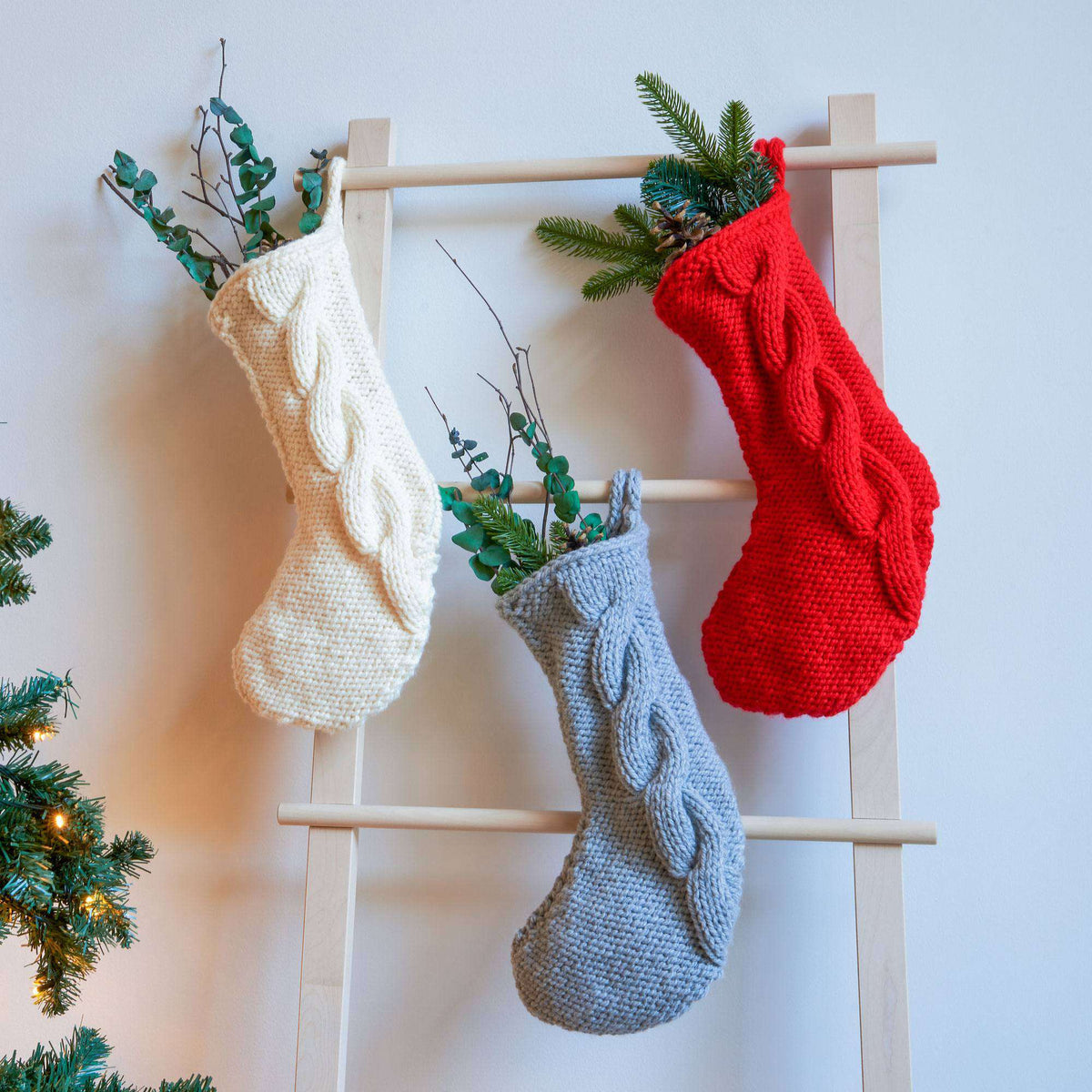 Knit Stocking made in Bernat Softee Chunky yarn