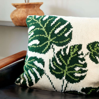 Bernat Tropical Leaf Knit Pillow Single Size
