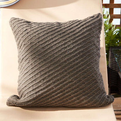 Bernat Diagonal Texture Knit Pillow Knit Pillow made in Bernat Maker Outdoor yarn