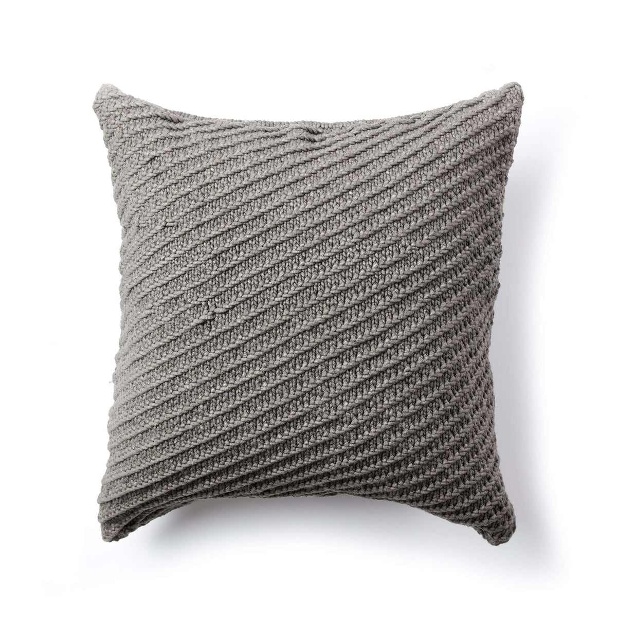 Knit Pillow made in Bernat Maker Outdoor yarn