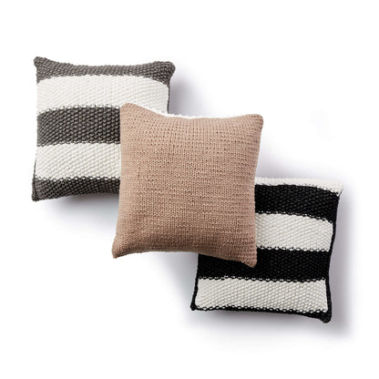 Bernat Knit Striped Pillows Black