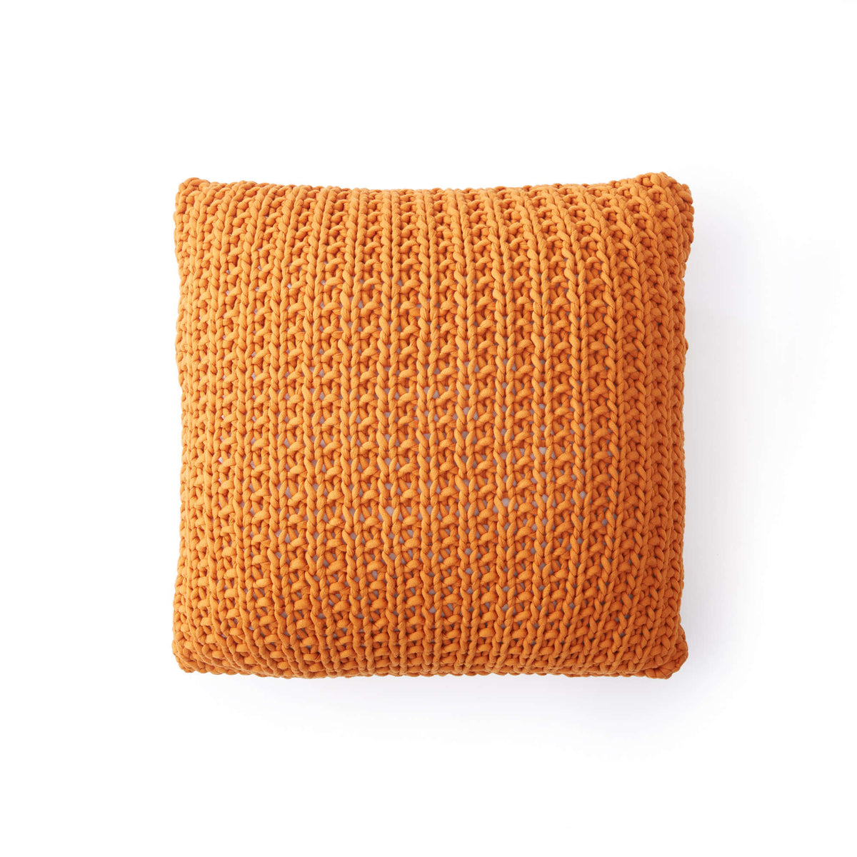 Knit Pillow made in Bernat Maker Big yarn