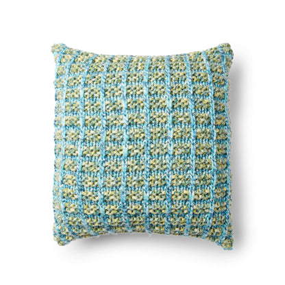 Bernat Basket Stitch Knit Pillow Knit Pillow made in Bernat Colorwhirl yarn