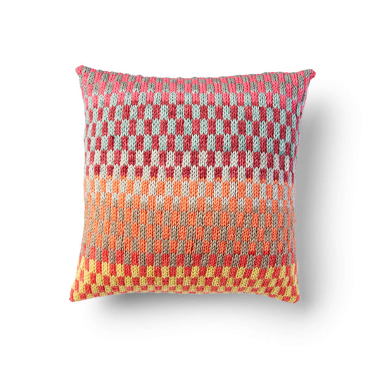 Knit Pillow made in Bernat Pop! yarn
