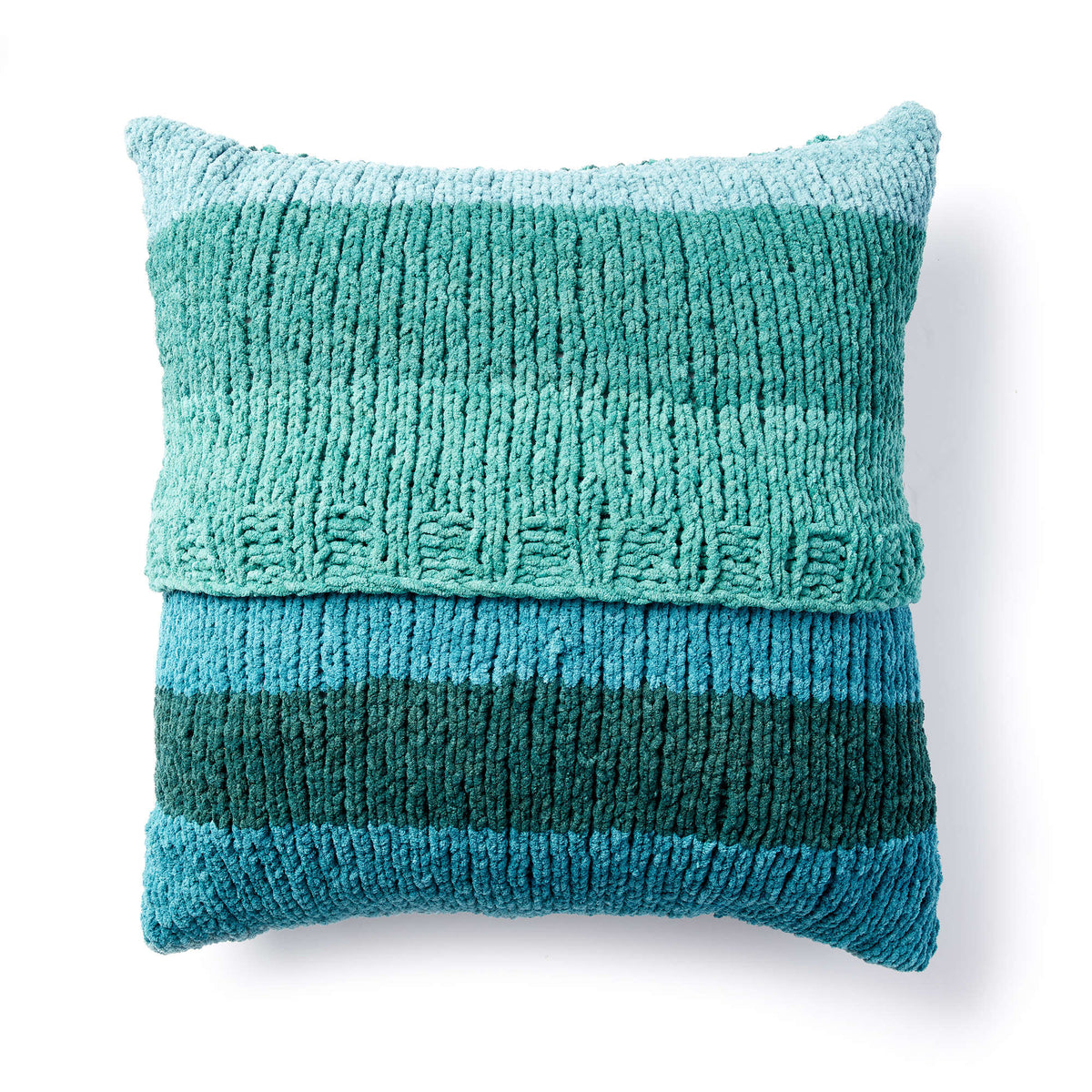 Knit Pillow made in Bernat Blanket yarn