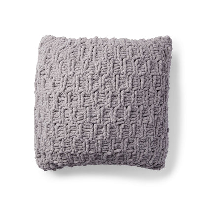 Bernat Rambling Knit Cushion Knit Pillow made in Bernat Blanket Extra yarn
