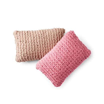 Bernat Garter Stripe Duo Knit Pillows Knit Pillow made in Bernat Blanket Extra yarn
