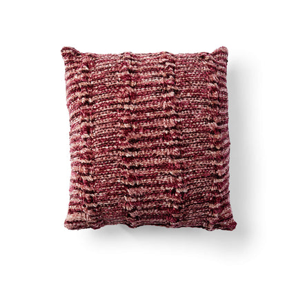 Bernat Cozy Cabled Knit Pillow Knit Pillow made in Bernat Crushed Velvet yarn