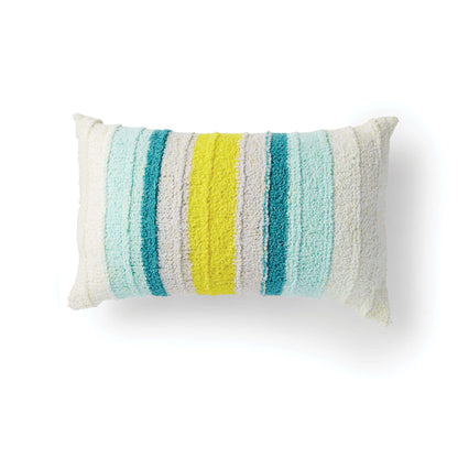 Bernat Little Ridge Striped Knit Cushion Knit Pillow made in Bernat Blanket Breezy yarn