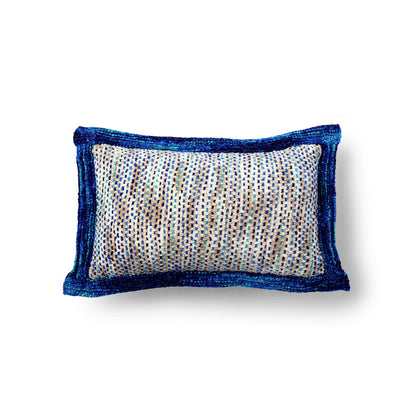 Bernat Knit and Weave Cushion Knit Pillow made in Bernat Crushed Velvet yarn