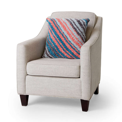 Bernat Diagonal Envelope Knit Pillow Knit Pillow made in Bernat Velvet Stripes yarn