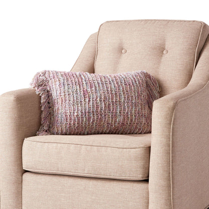 Bernat Sideways Swoops Knit Lumbar Pillow Knit Pillow made in Bernat Tweedie yarn