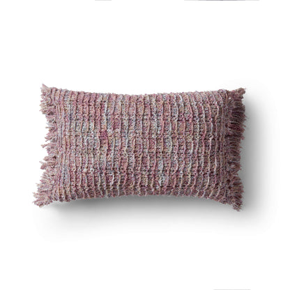 Bernat Sideways Swoops Knit Lumbar Pillow Knit Pillow made in Bernat Tweedie yarn