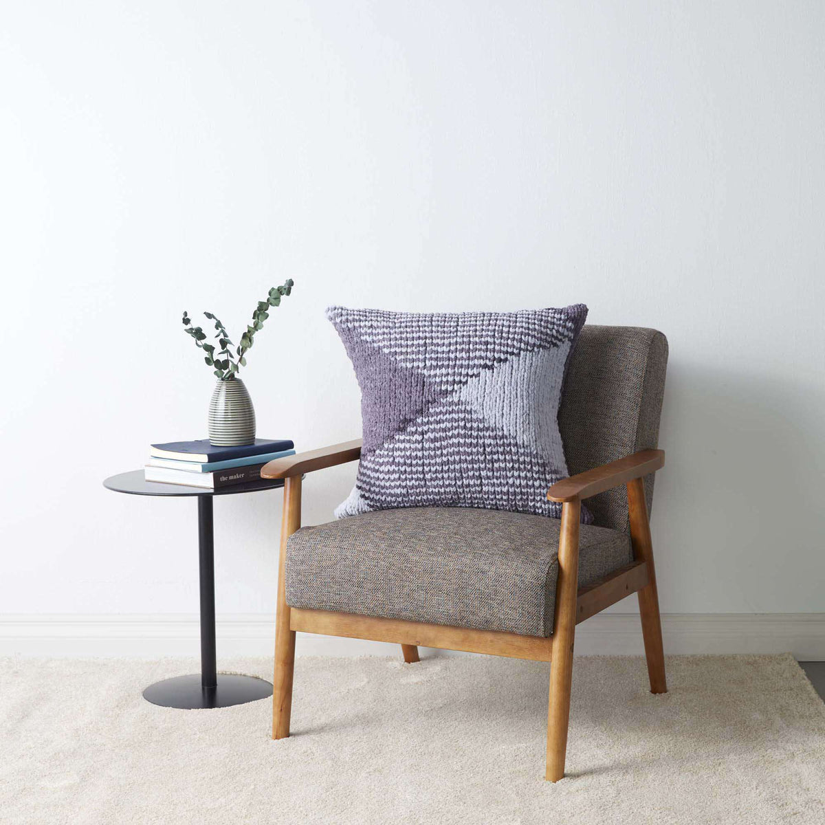 Knit Pillow made in Bernat Color Pooling yarn