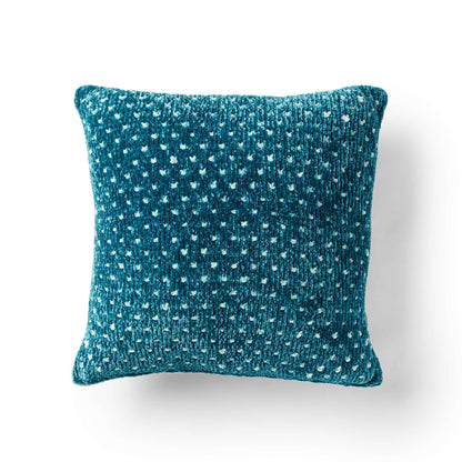 Bernat Pretty Polka-Dot Pillow Knit Pillow made in Bernat Velvet yarn
