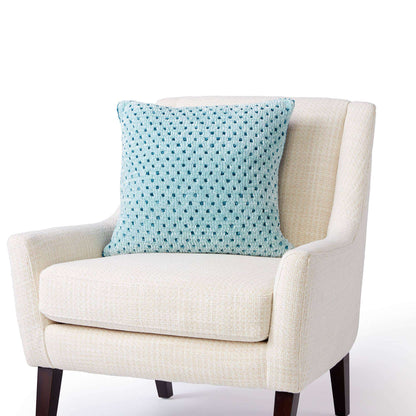 Bernat Pretty Polka-Dot Pillow Knit Pillow made in Bernat Velvet yarn