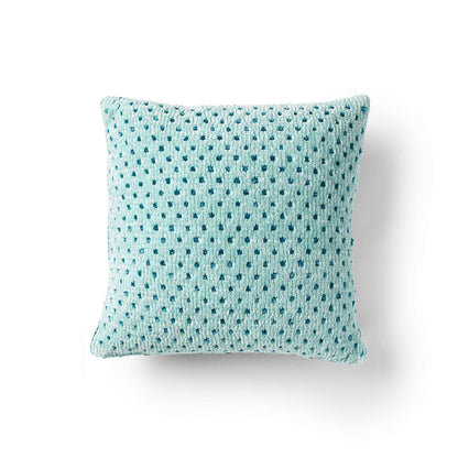 Bernat Pretty Polka-Dot Pillow Knit Pillow made in Bernat Velvet yarn