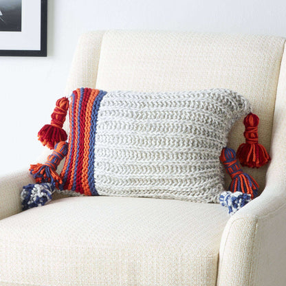 Bernat Globetrotter Knit Pillow Knit Pillow made in Bernat Softee Chunky yarn