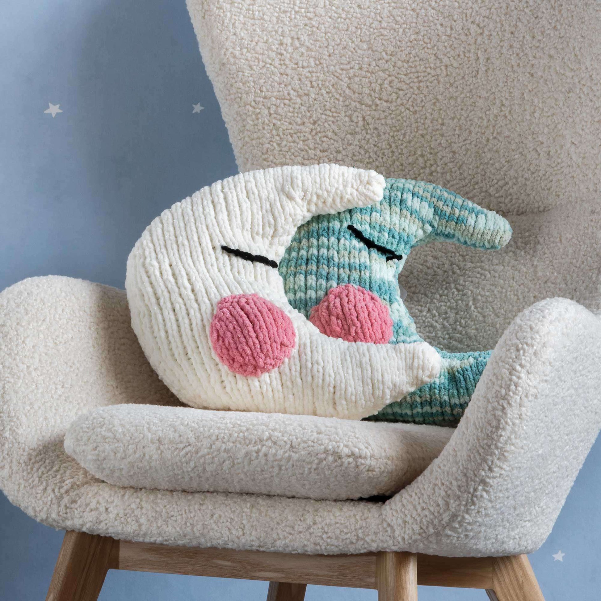 Free Bernat Knit Moon Baby Pillow Pattern