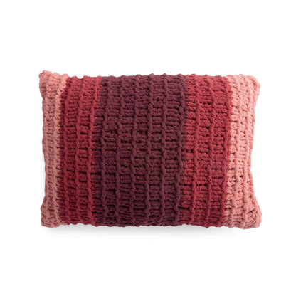 Bernat Fading Stripes Knit Lumbar Pillow Knit Pillow made in Bernat Blanket O'Go yarn