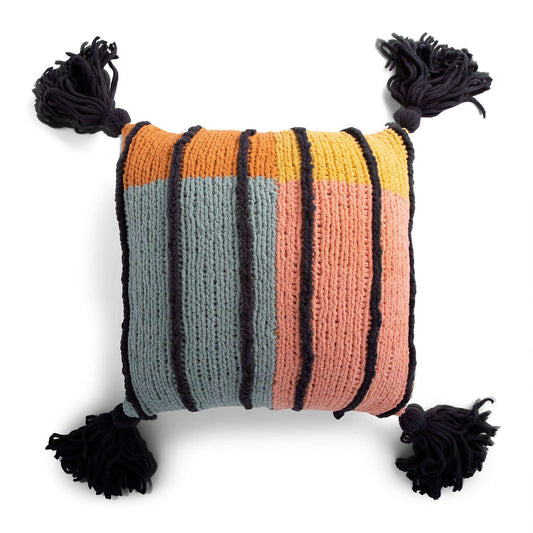 Knit Pillow made in Bernat Blanket O'Go yarn