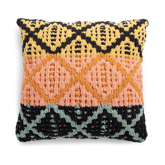 Knit Pillow made in Bernat Blanket O'Go yarn