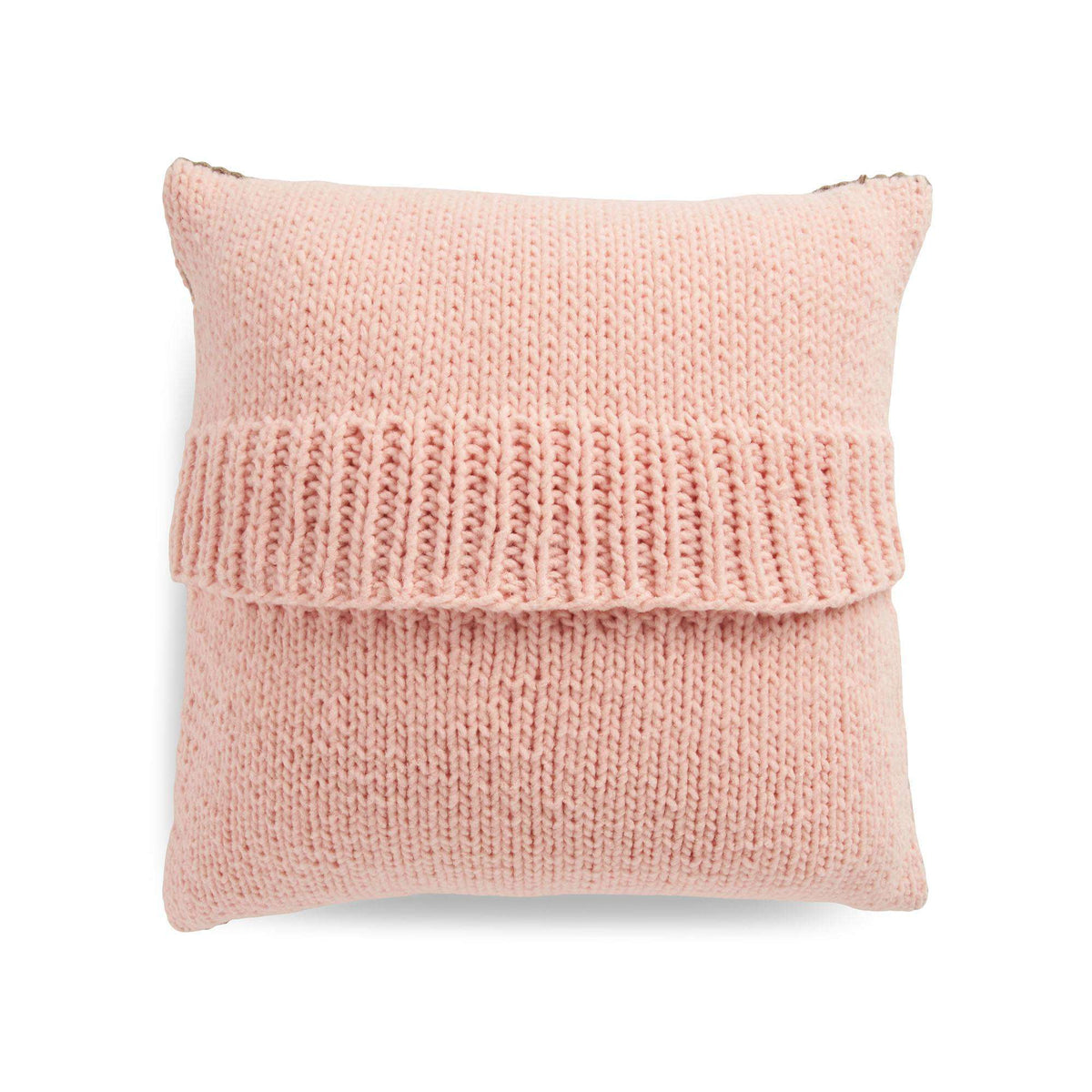 Knit Pillow made in Bernat Forever Fleece yarn