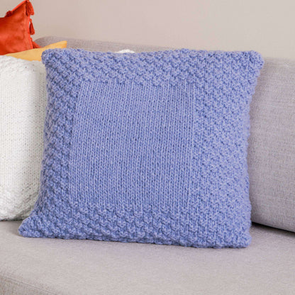 Bernat Check Border Knit Pillow Version 1
