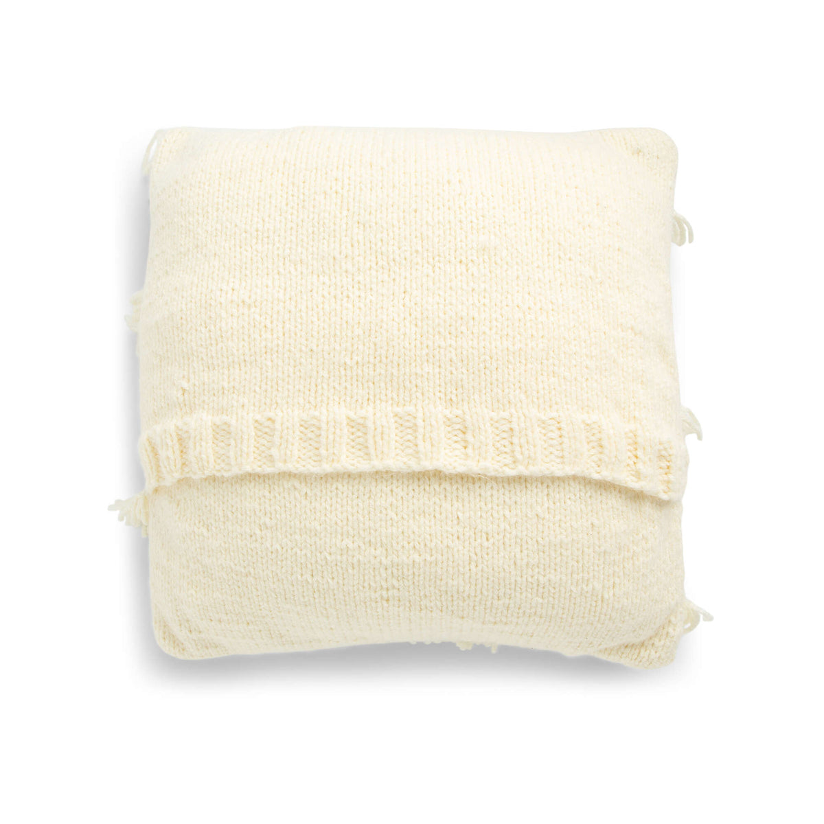 Knit Pillow made in Bernat Bounce Back yarn