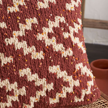 Bernat Earthen Geometry Knit Pillow Knit Pillow made in Bernat Blanket Confetti yarn