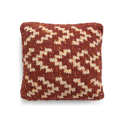 Bernat Earthen Geometry Knit Pillow Knit Pillow made in Bernat Blanket Confetti yarn