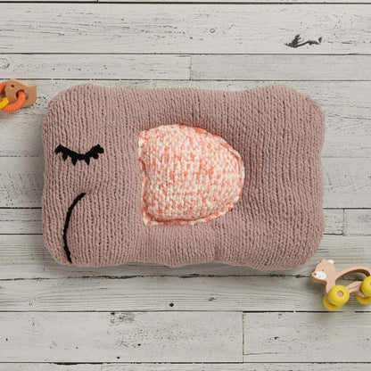 Bernat Sleepy Elephant Knit Pillow Knit Pillow made in Bernat Baby Blanket yarn