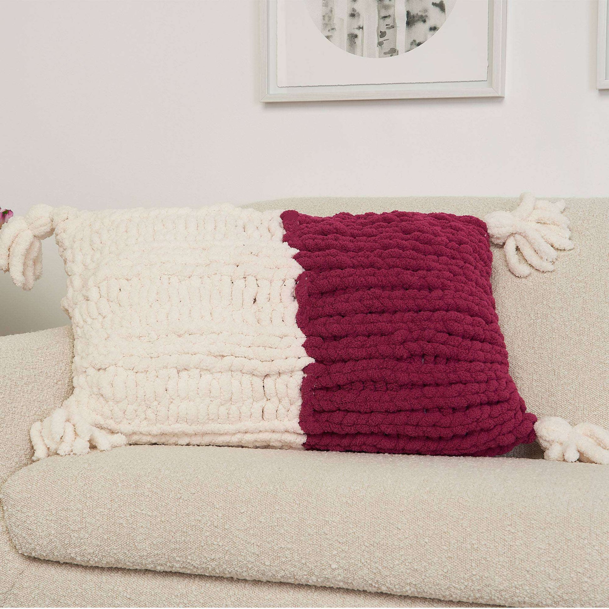 Free Bernat Big Cuddle Knit Pillow Pattern