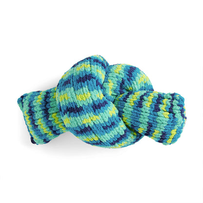 Bernat Neon Knit Knot Pillow Knit Pillow made in Bernat Blanket Extra yarn