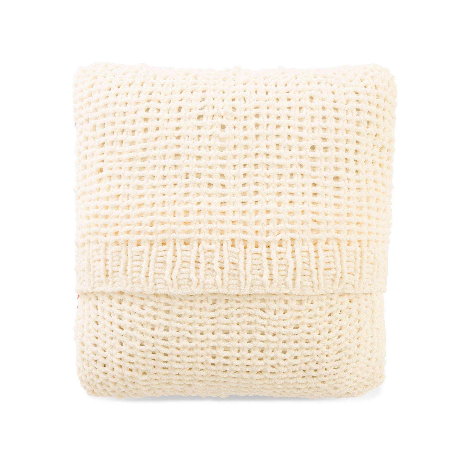 Free Bernat Woven Garter Slip Knit Pillow Pattern
