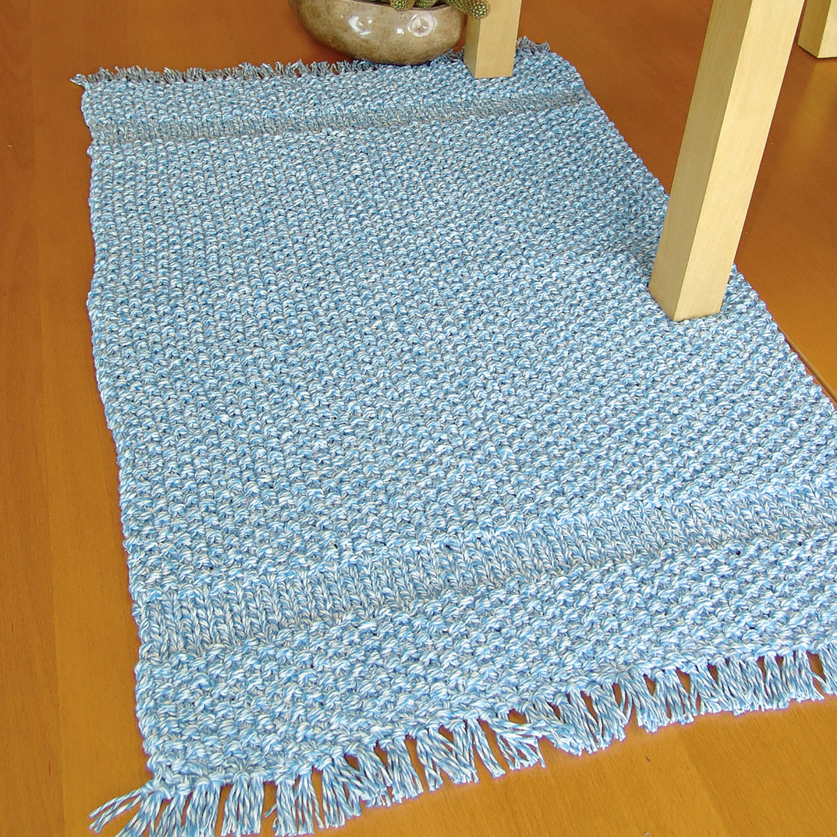 Knit Rug made in Bernat Handicrafter Cotton yarn