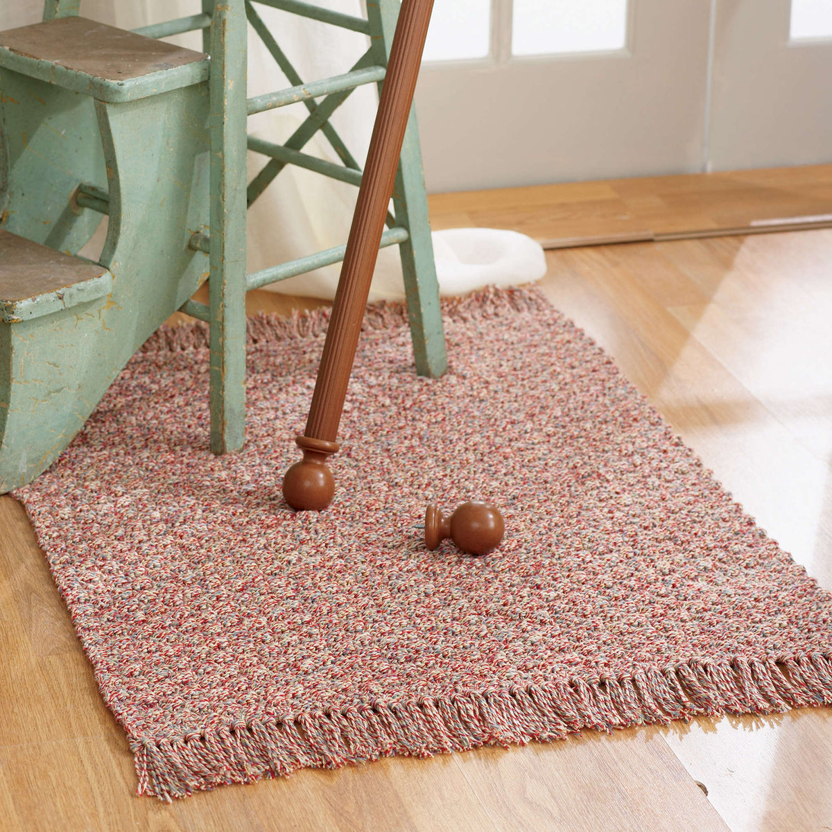 Knit Rug made in Bernat Handicrafter Cotton yarn