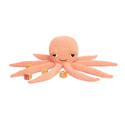 Bernat Knit Ozzy Octopus Toy Knit Toy made in Bernat Baby Blanket yarn