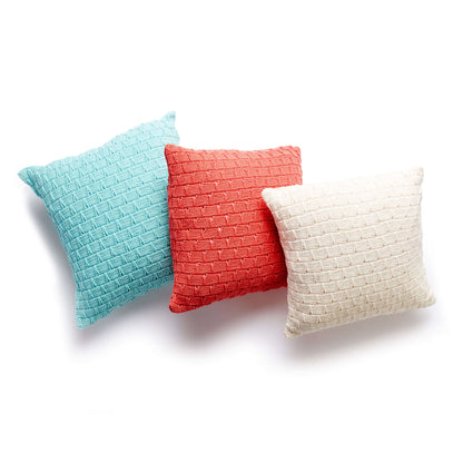 Bernat Knit Pillow Trio Knit Pillow made in Bernat Handicrafter Cotton yarn