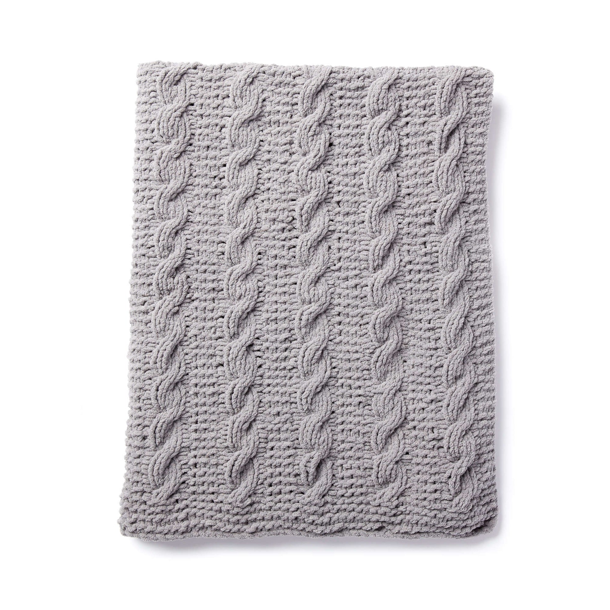 Free Bernat Cozy Cables Knit Blanket Pattern