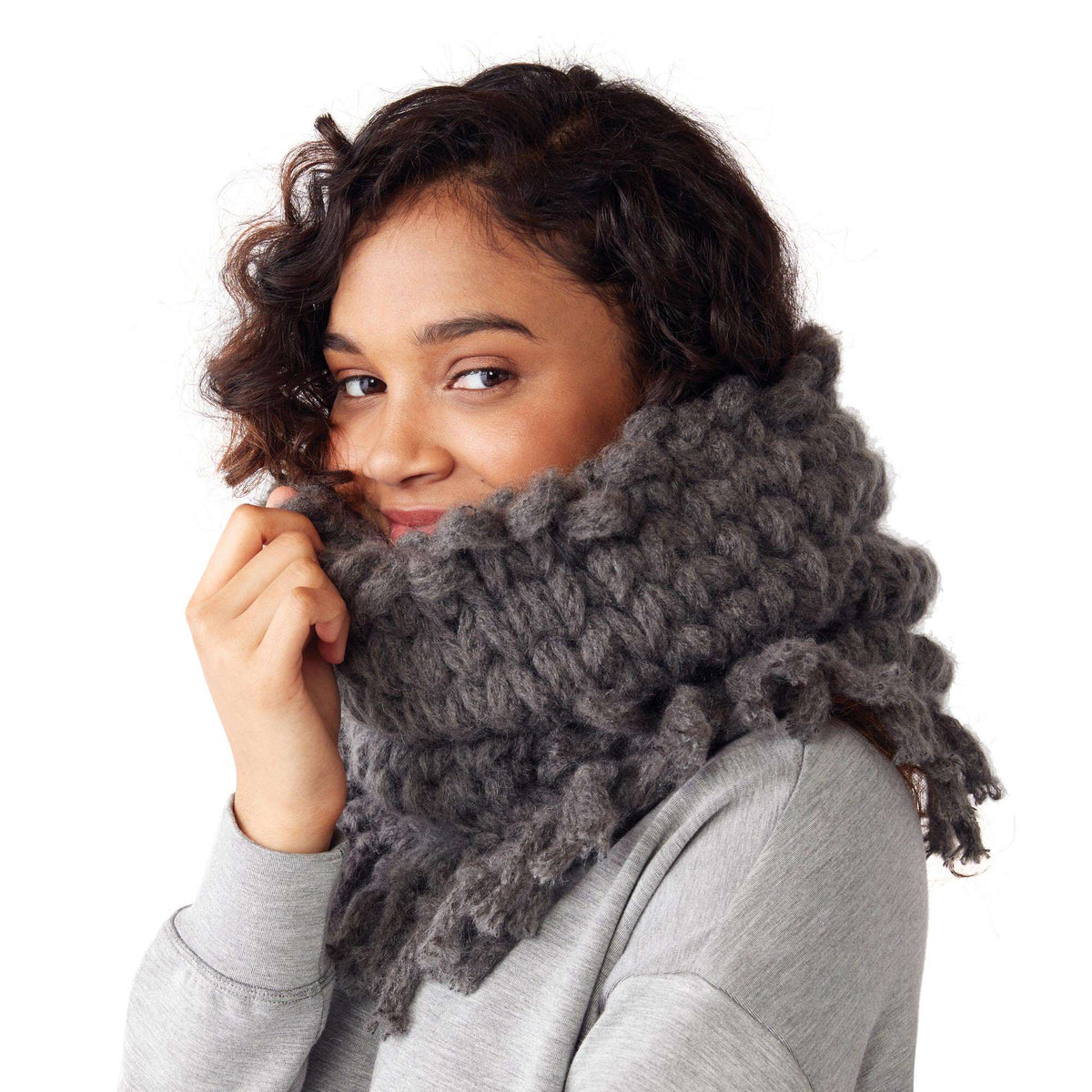 Craft Cowl made in Bernat EZ Wool yarn