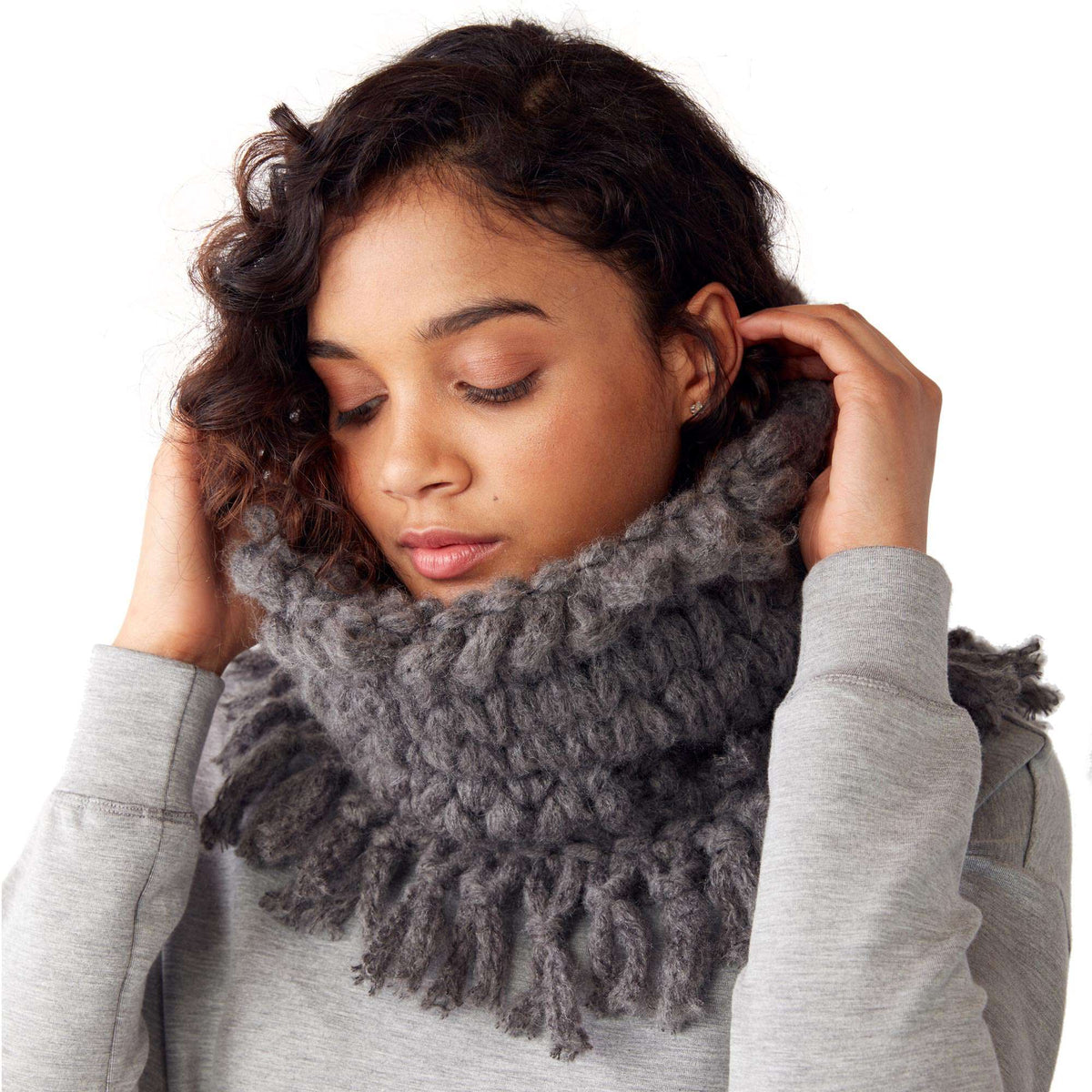 Craft Cowl made in Bernat EZ Wool yarn