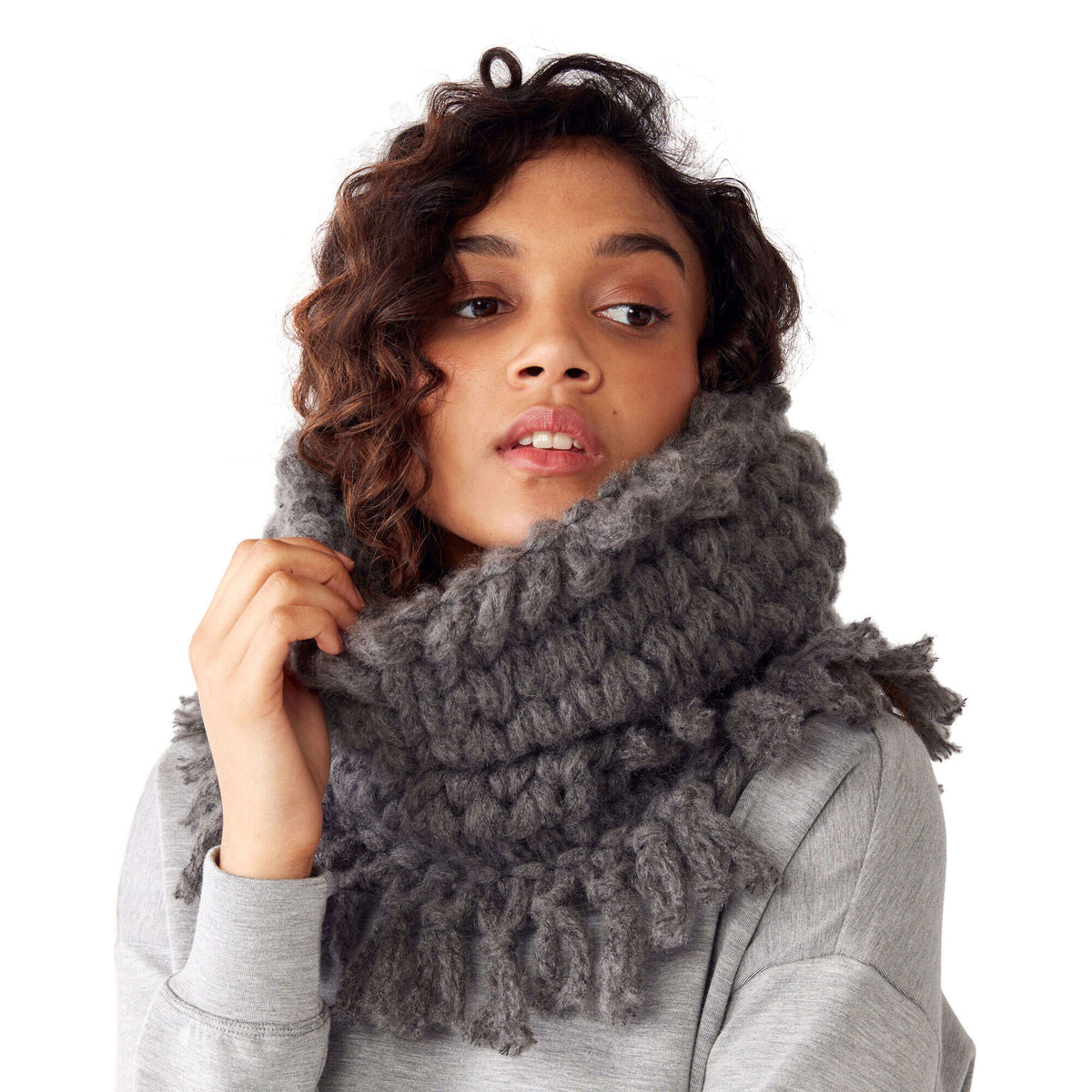 Craft Cowl made in Bernat EZ Wool yarn