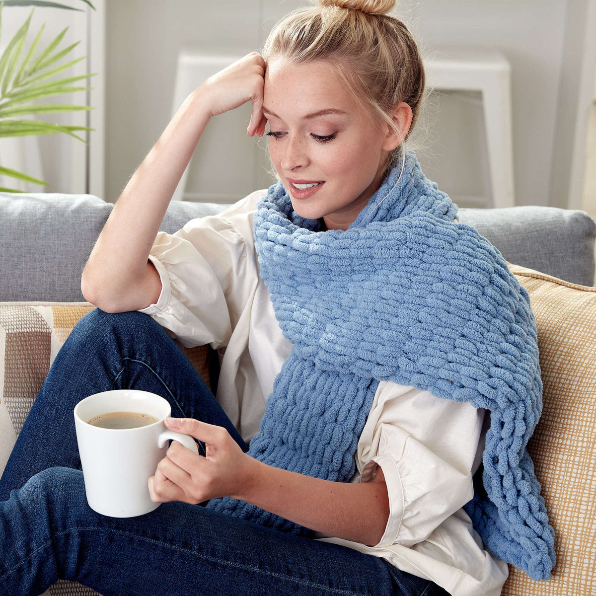 Craft Scarf made in Bernat Blanket-EZ yarn