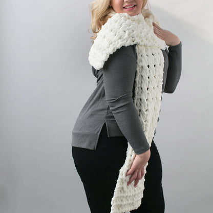 Bernat Alize EZ Knit Cable Scarf Craft Scarf made in Bernat Blanket-EZ yarn